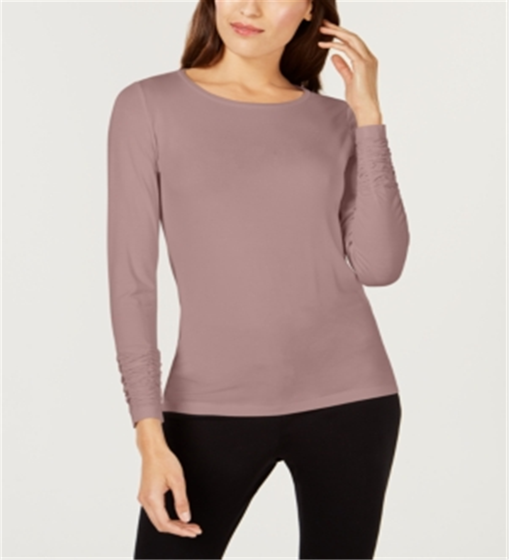 Alfani Women's Ruched Pullover Blouse Pink Size X-Large