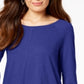 Style & Co Women's Cotton High Low Top Blue Size X-Large