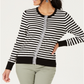 Charter Club Women's Striped Cardigan White Size Medium