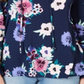 Style & Co Women's Floral Print Lace up Top Blue Size Medium