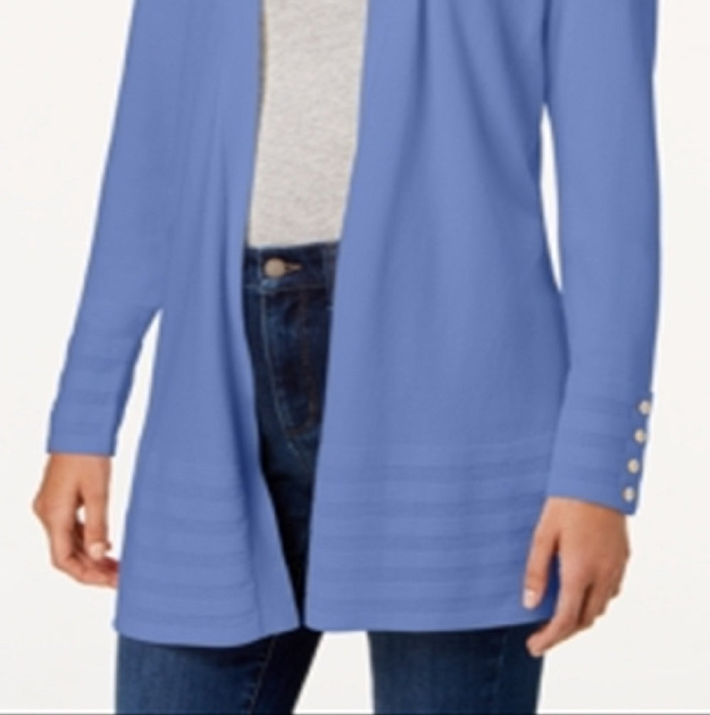 चार्टर क्लब महिला ओपन फ्रंट कार्डिगन नीला साइज़ मीडियम
