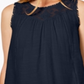 Style & Co Men's Layered Hem Lace Trim Top Blue Size Petite L