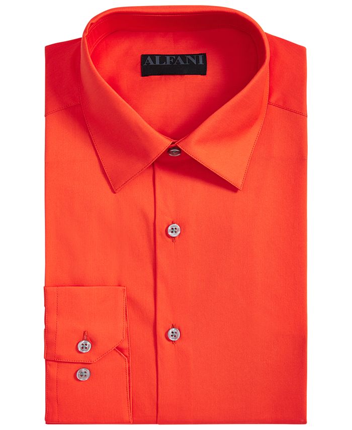 Alfani Men's Slim Fit Officewear Button Down Shirt Orange Size XL