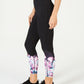 Ideology Women's Floral Ankle Leggings Black Size X-Large