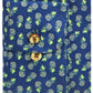 Bar III Men's Max Slim Fit Print Button Down Shirt Blue Size 15.5X-32-33
