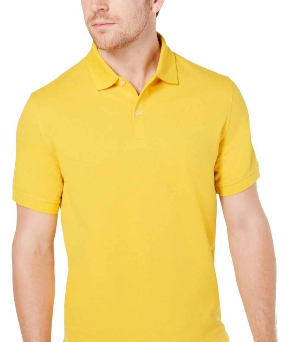Club Room Men's Classic Fit Performance Pique Polo Shirt Yellow Size XXX-Large
