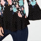 Style & Co Women's Printed Off the Shoulder Top Black Size XX-Large