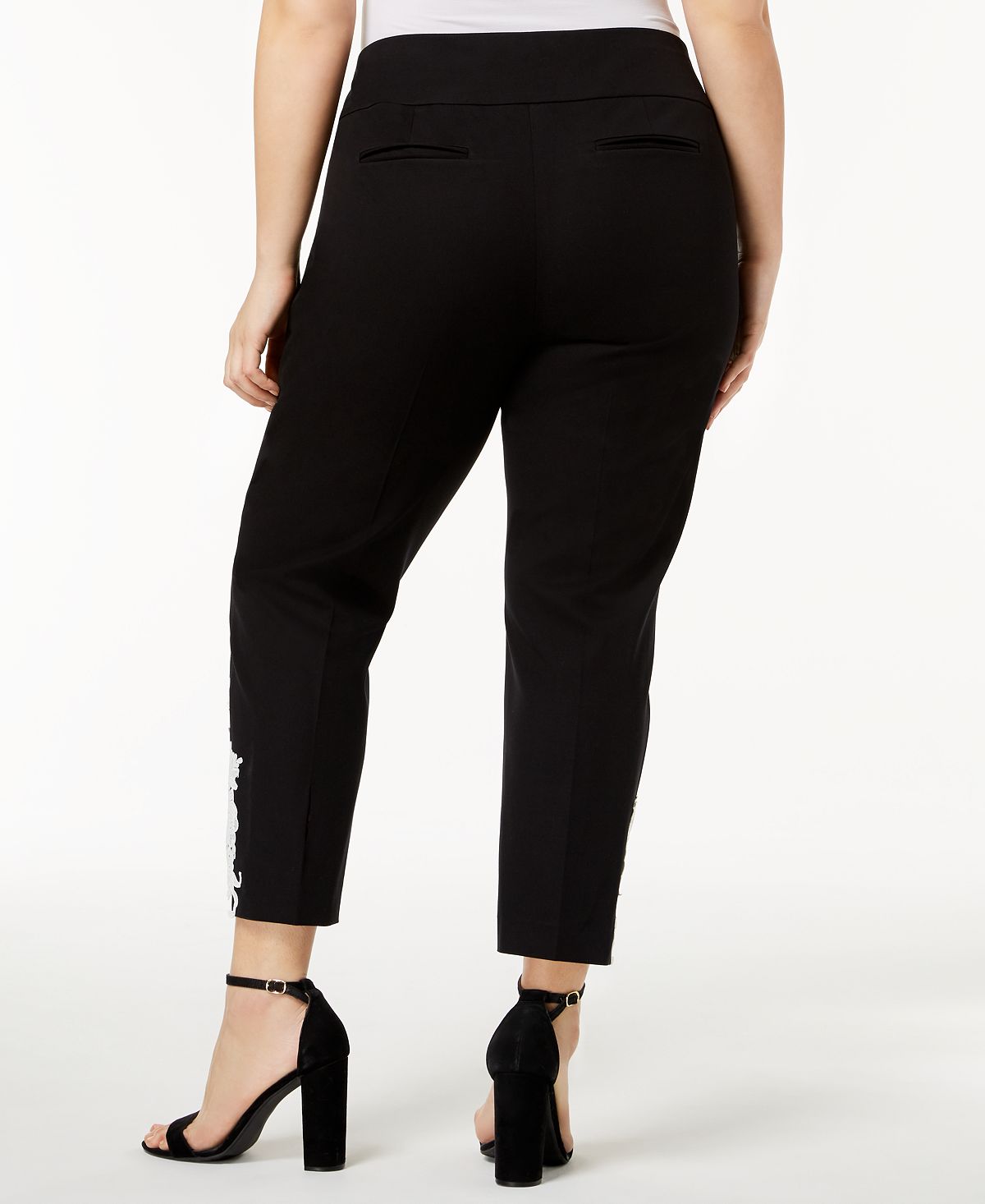 Alfani Women's Embroidered Wear to Work Pants Black Size 22W