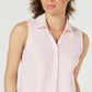 Charter Club Women's Cotton Striped Pique Shirt Pink Size 6 Petite