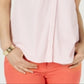 Charter Club Women's Cotton Striped Pique Shirt Pink Size 6 Petite