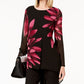 Alfani Women's Floral Print High Low Tunic Black Size Petite S/M