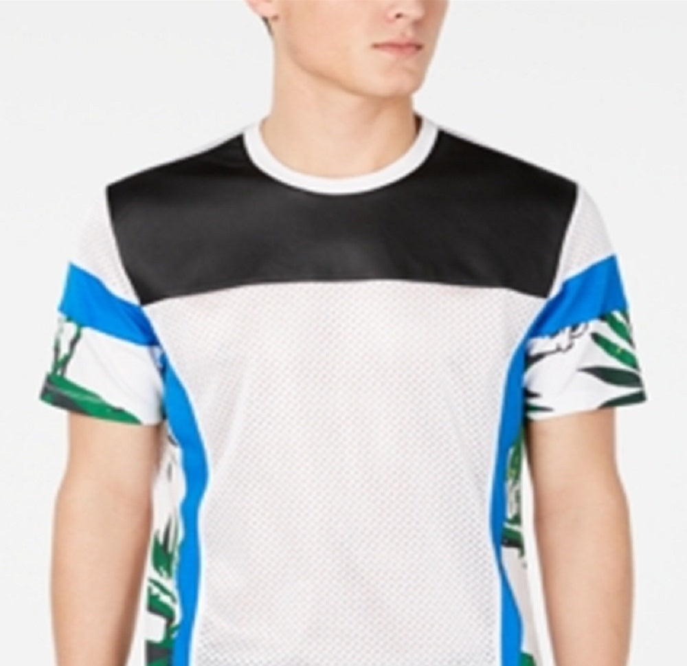 INC International Concepts Men's Mesh Printed T-Shirt White Size Large
