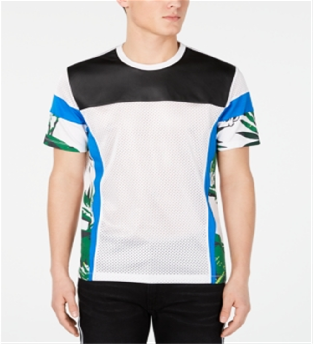 INC International Concepts Men's Mesh Printed T-Shirt White Size Large