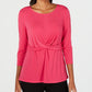 Alfani Women's Long Sleeve Scoop Neck Top Pink Size X-Large