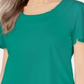 Karen Scott Women's Braided Neck T-Shirt Green Size X-Small