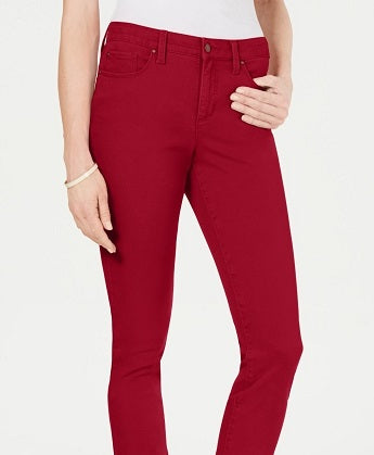 Charter Club Women's Tummy Control Bristol Capri Jeans Red Size 10