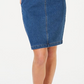 Charter Club Women's Denim Tummy Control Skirt -Blue Size 4