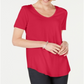 JM Collection Women's Lattice Back V-Neck Top Pink Size Large