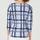 Charter Club Women's Cotton Plaid Boat Neck Top Blue Size Petite Small