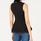 Maison Jules Women's Crossover Peplum Top Black Size XX-Large