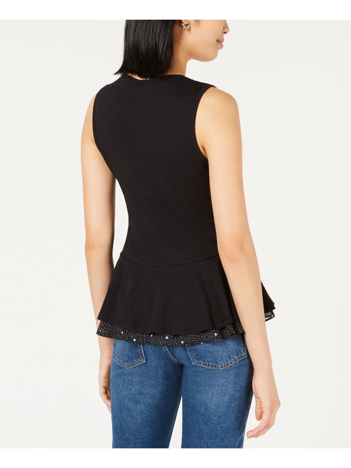 Maison Jules Women's Crossover Peplum Top Black Size XX-Large