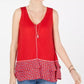 Style & Co Women's Ruffled Hem Top Red Size Small
