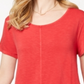 Style & Co Women's Ruffled Hem Top Red Size Small