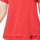 Style & Co Women's Ruffled Hem Top Red Size Small
