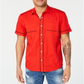 INC International Concepts Men's Kori Snap Front Collared Button Down Shirt Red Size Small