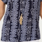Charter Club Women's Printed Tassel Tie Top Blue Size Small