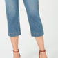 Style & Co Women's Belted Denim Capri Pants Blue Size 14
