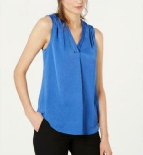 Alfani Women's V Neck Tank Top Blue Size Petite Small