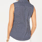 Charter Club Women's Sleeveless Sailboat Print Blouse Blue Size 10