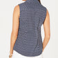 Charter Club Women's Sleeveless Sailboat Print Blouse Blue Size 16