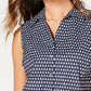 Charter Club Women's Sleeveless Sailboat Print Blouse Blue Size 16