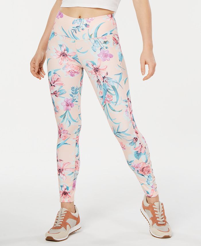 Ideology Women's Floral Fitness Athletic Leggings Pink Size Small