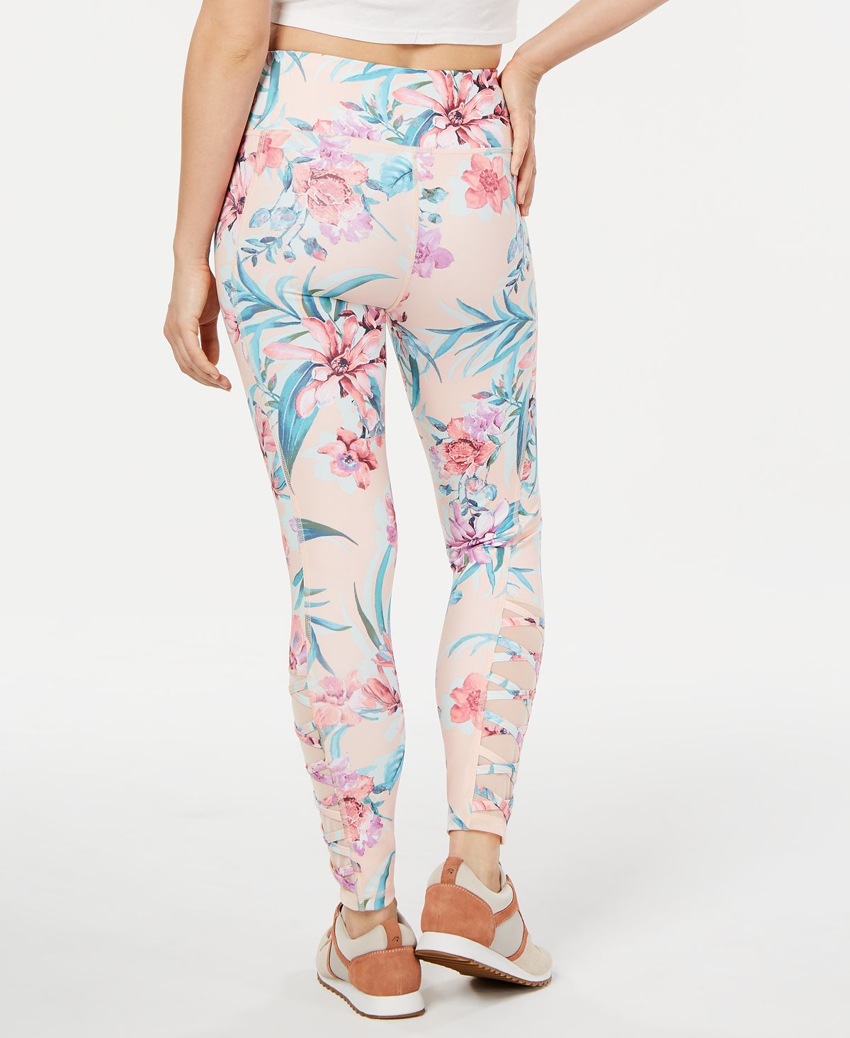 Ideology Women's Floral Fitness Athletic Leggings Pink Size Small