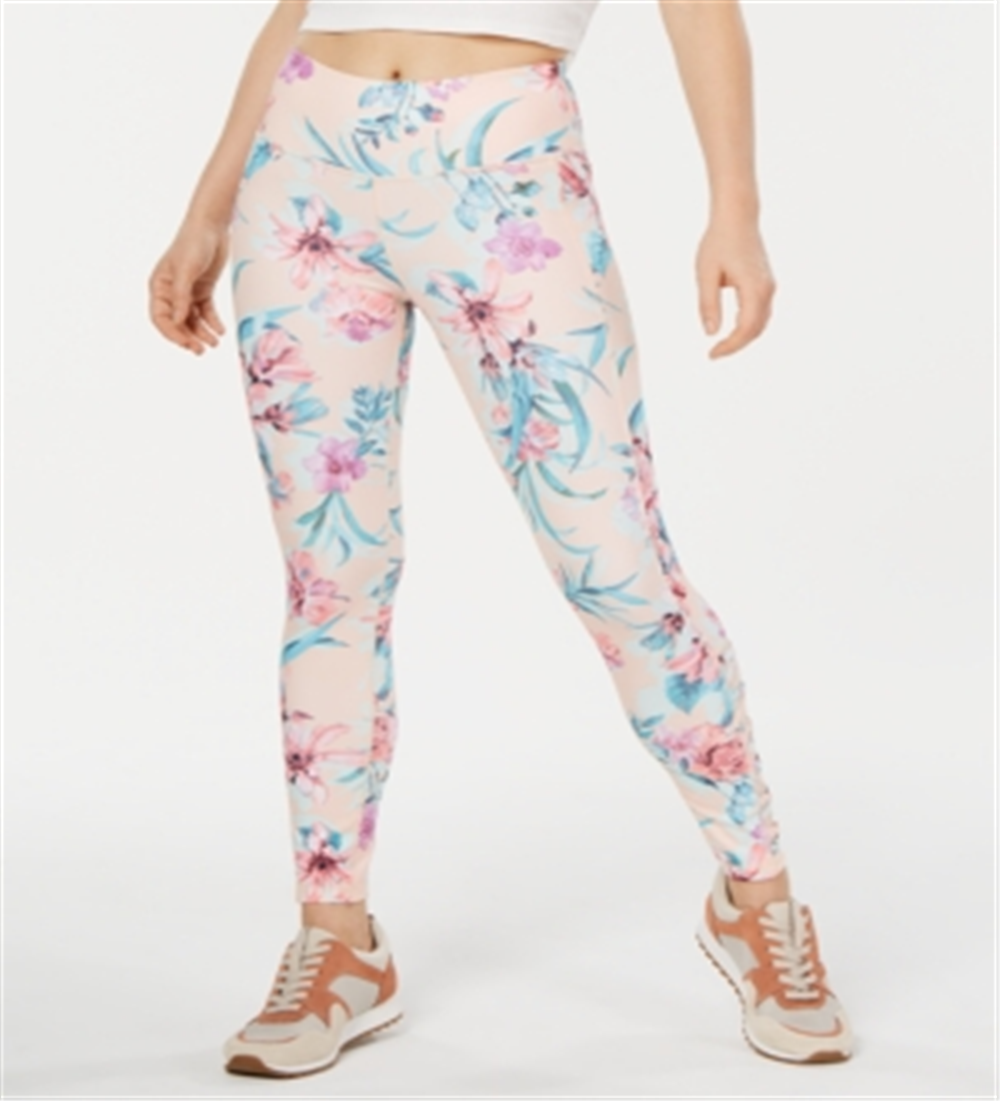 Ideology Women's Floral Fitness Athletic Leggings Pink Size Small