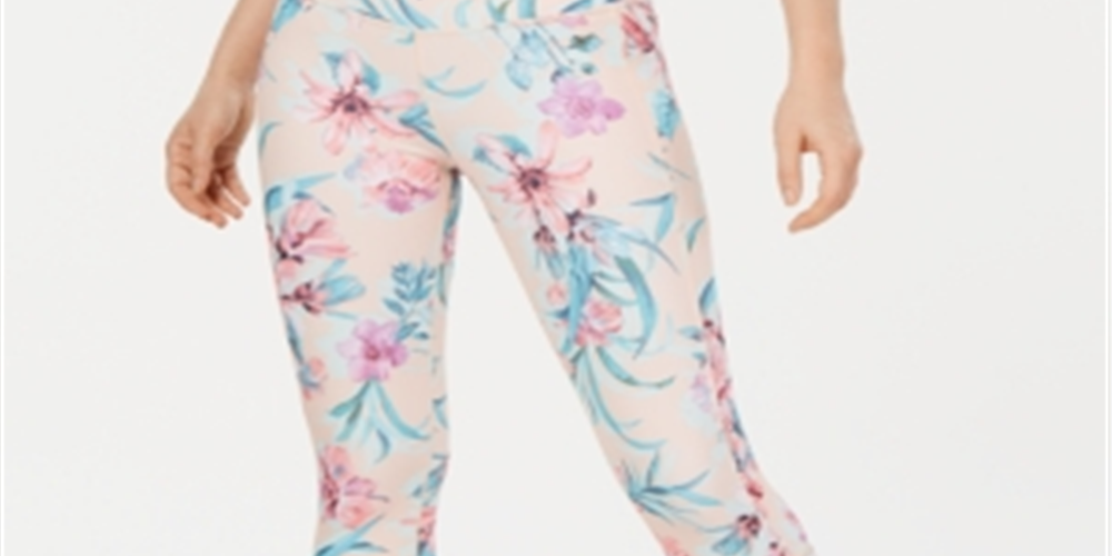Ideology Women's Floral Fitness Athletic Leggings Pink Size Small
