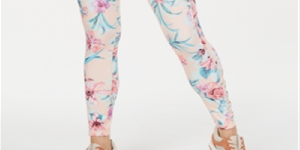 Ideology Women's Floral Fitness Athletic Leggings Pink Size Small