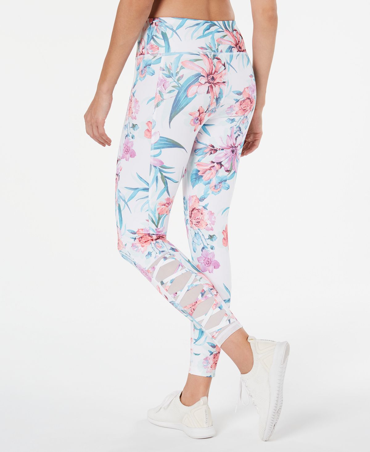 Ideology Women's Printed Cutout Leggings White Size Large