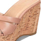Thalia Sodi Women's Round Toe Wedge Slip On Slide Sandals Brown Size 10 M