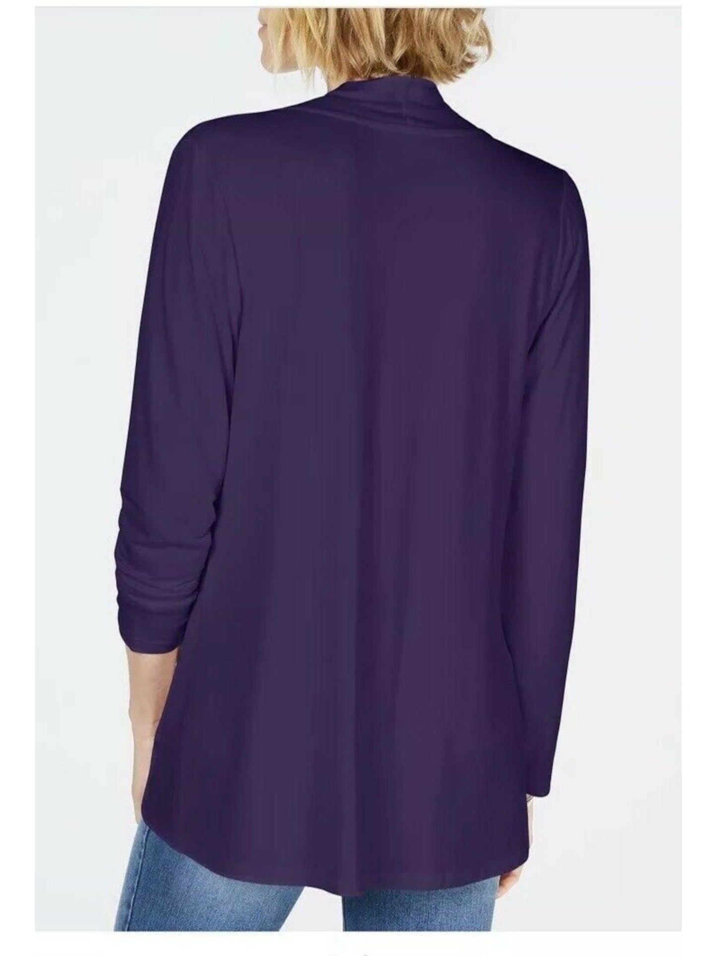 Karen Scott Women's Long Sleeve Open Cardigan Top Blue Size X-Large