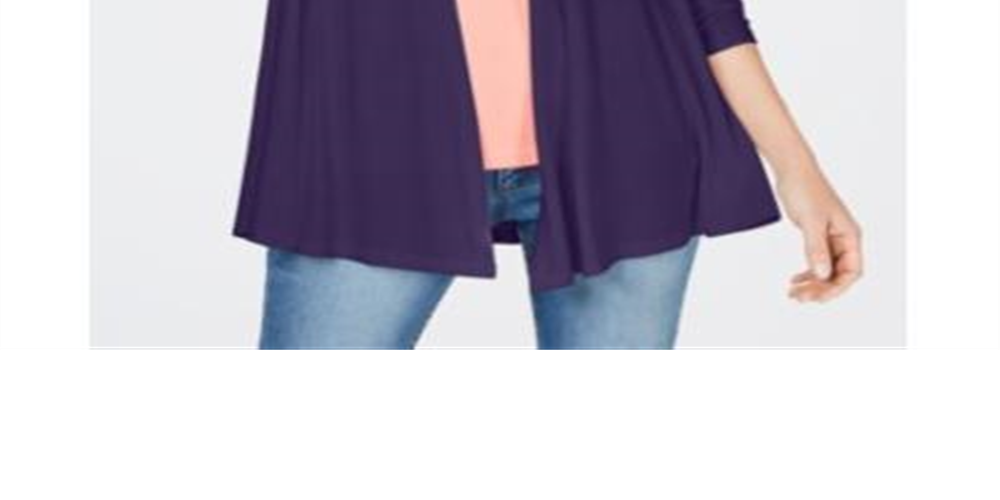 Karen Scott Women's Long Sleeve Open Cardigan Top Blue Size X-Large