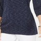 Karen Scott Women's Boat Neck Space Dyed Top Blue Size X-Small