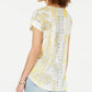 Style & Co Women's Sublimated Printed Top Yellow Size Large