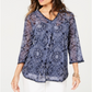 Charter Club Women's Printed Tunic Camisole Top Blue Size X-Small