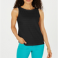 Charter Club Women's Textured Cotton Tank Top Black Size Medium