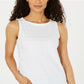 Charter Club Women's Textured Cotton Tank Top White Size Small