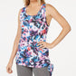 Ideology Women's Side Tie Dye Sleeveless Scoop Neck Tank Top Blue Size X-Small